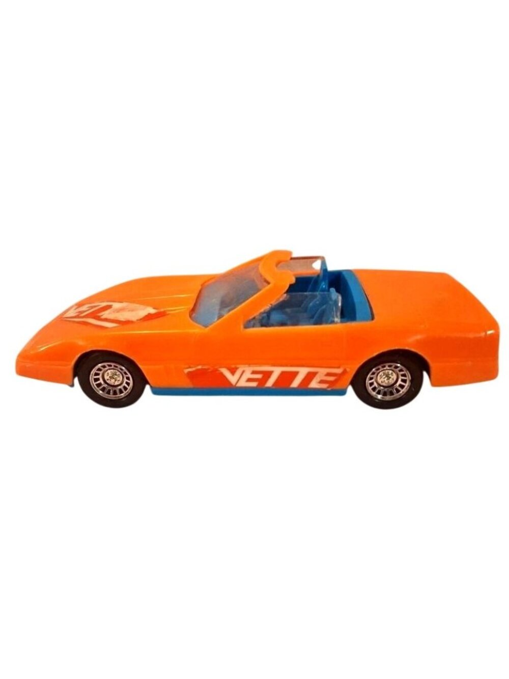 Tootsie Toy Vette Orange Corvette Car Convertible Toy Blue Interior Made in USA